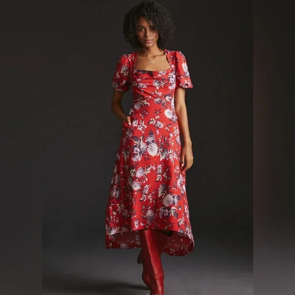 ANTHROPOLOGIE Maeve Floral Puff Sleeve Dress - Picture 2 of 16